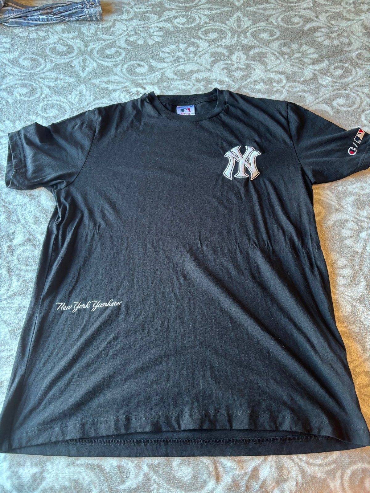Champion New York Yankees T-shirt - Maat M, Ophalen of Verzenden, Zo goed als nieuw, Maat 48/50 (M), Zwart