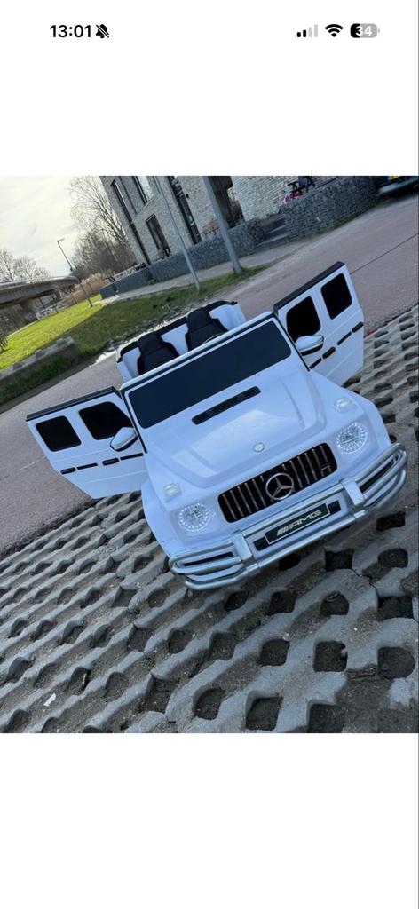 Witte Mercedes G63 kinderauto, Ophalen, Gebruikt, Afstandsbediening