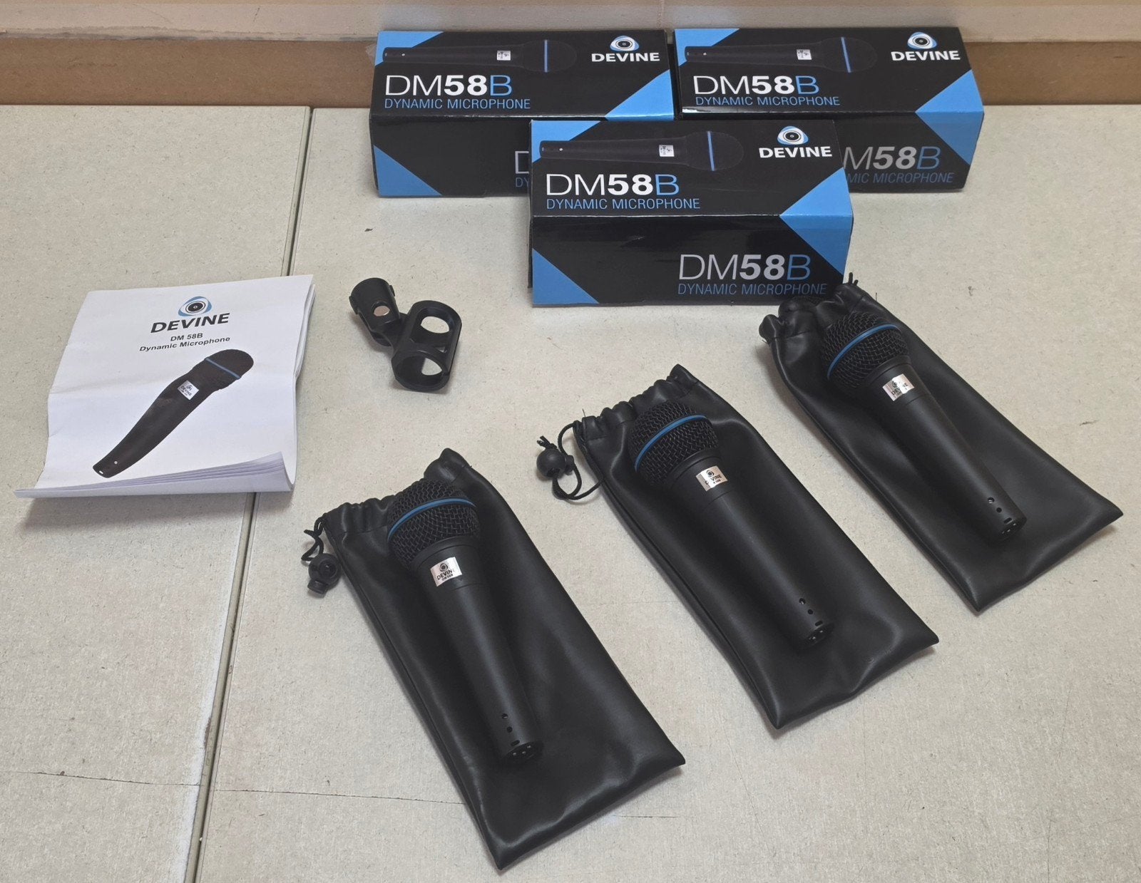 3x Devine DM58 B dynamische zangmicrofoon, ., Ophalen of Verzenden, Zo goed als nieuw, .