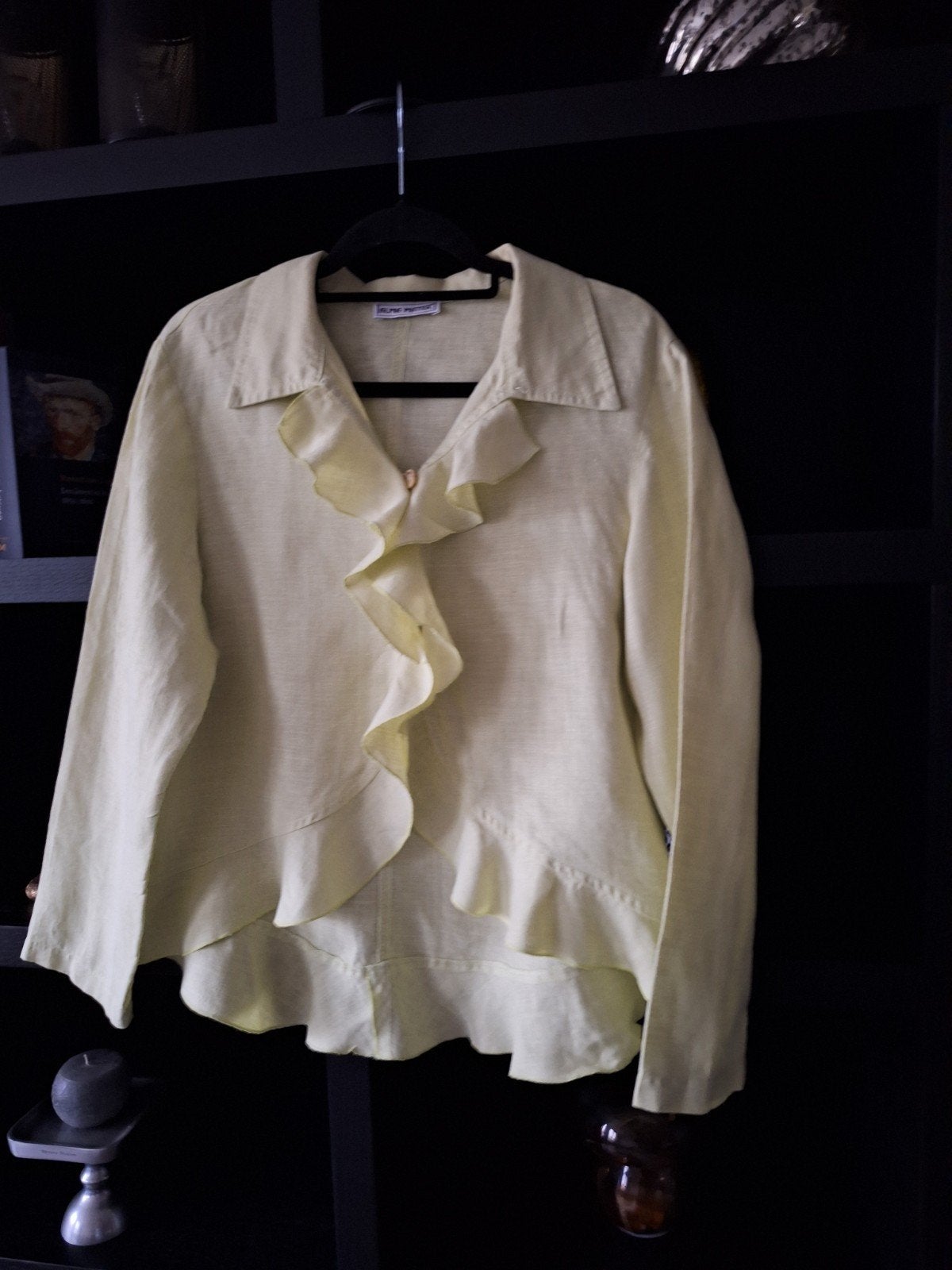 Alma Mater blouse limekleur 38 40 kleine 42 linnen, Maat 38/40 (M), Alma Mater, Ophalen of Verzenden, Zo goed als nieuw