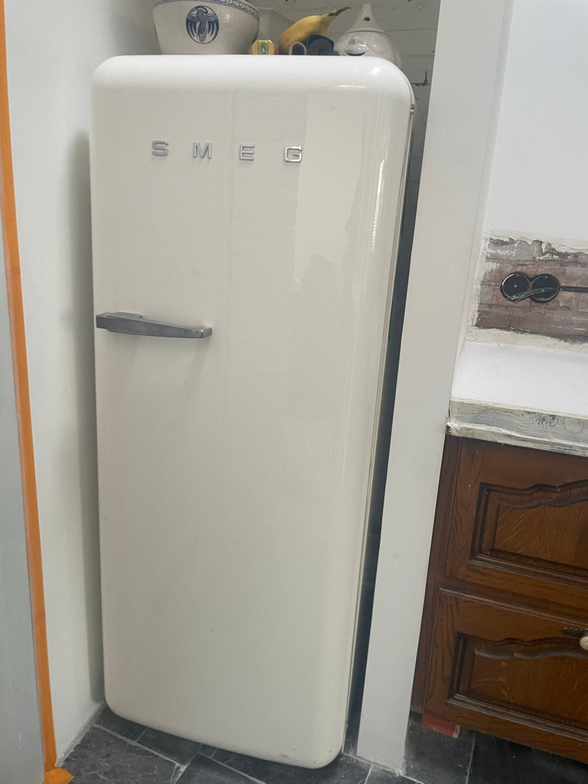 Smeg retro koelkast crème, 150 tot 200 liter, Gebruikt, Ophalen of Verzenden, 140 tot 160 cm
