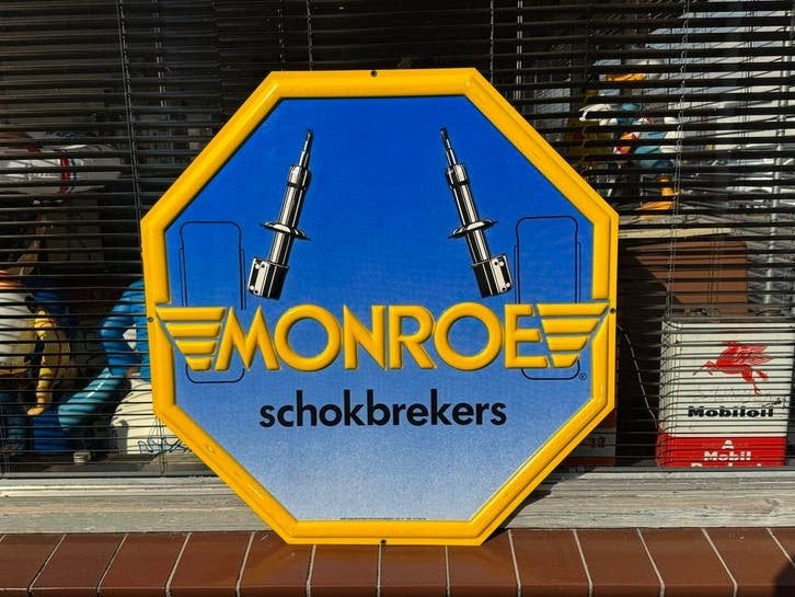 Monroe Schokbrekers Reclamebord, Ophalen, Reclamebord, Gebruikt, .