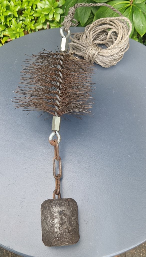 oud gereedschap schoorsteenveger met borstel, Ophalen of Verzenden