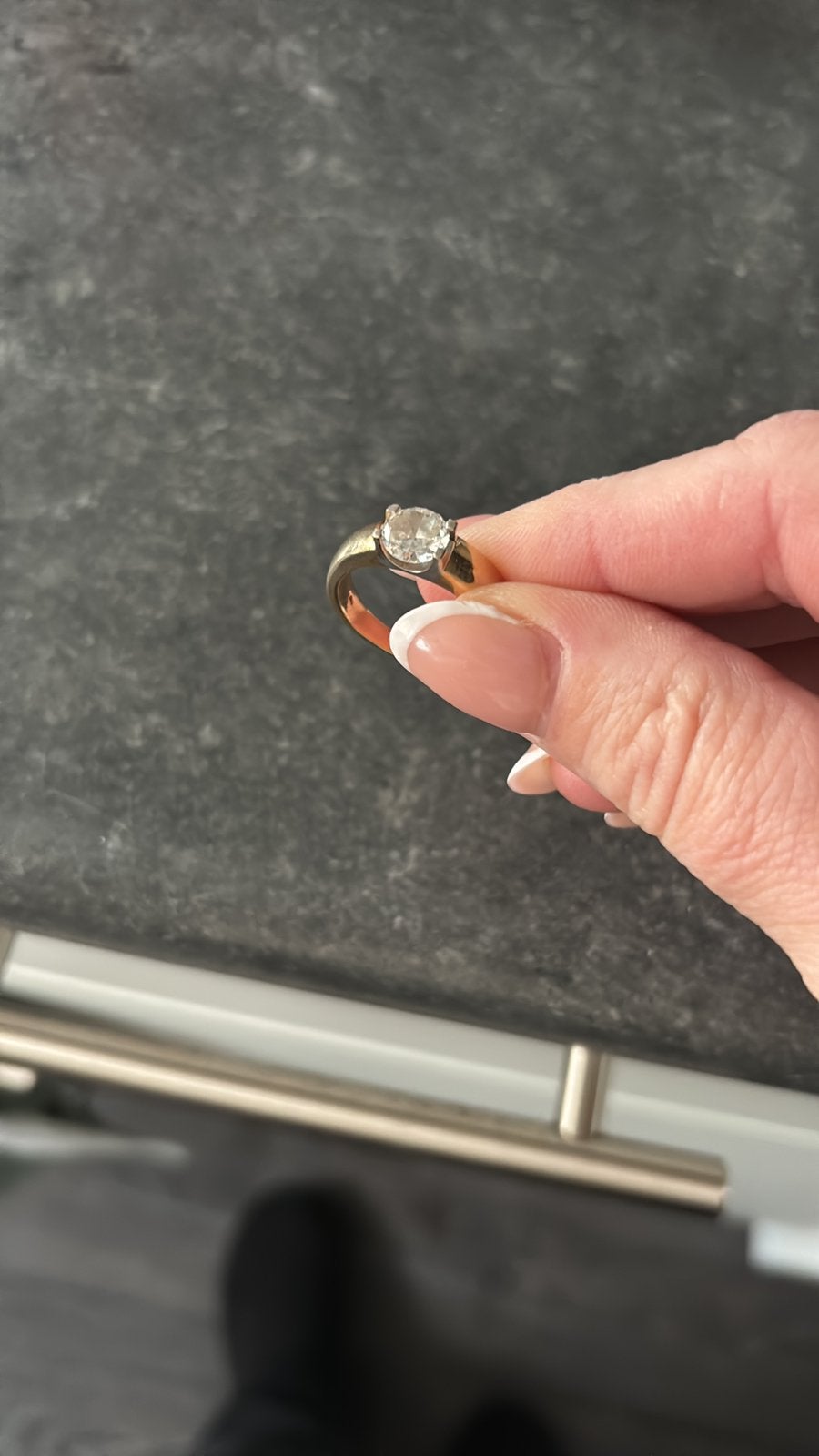 Gouden ring 14 karaat maat 19, Sieraden, Tassen en Uiterlijk, Ringen, 18 tot 19, Ophalen of Verzenden, Zo goed als nieuw, Dame