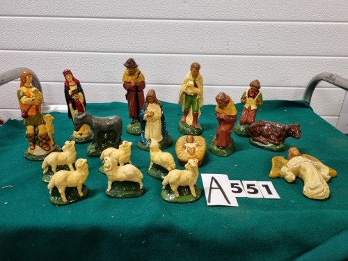 Kerststal beelden vintage antiek ,[a551], Ophalen of Verzenden, 'T Olde Gre-j, Info@toldegrej.nl, Endepoelstraat 20f Didam