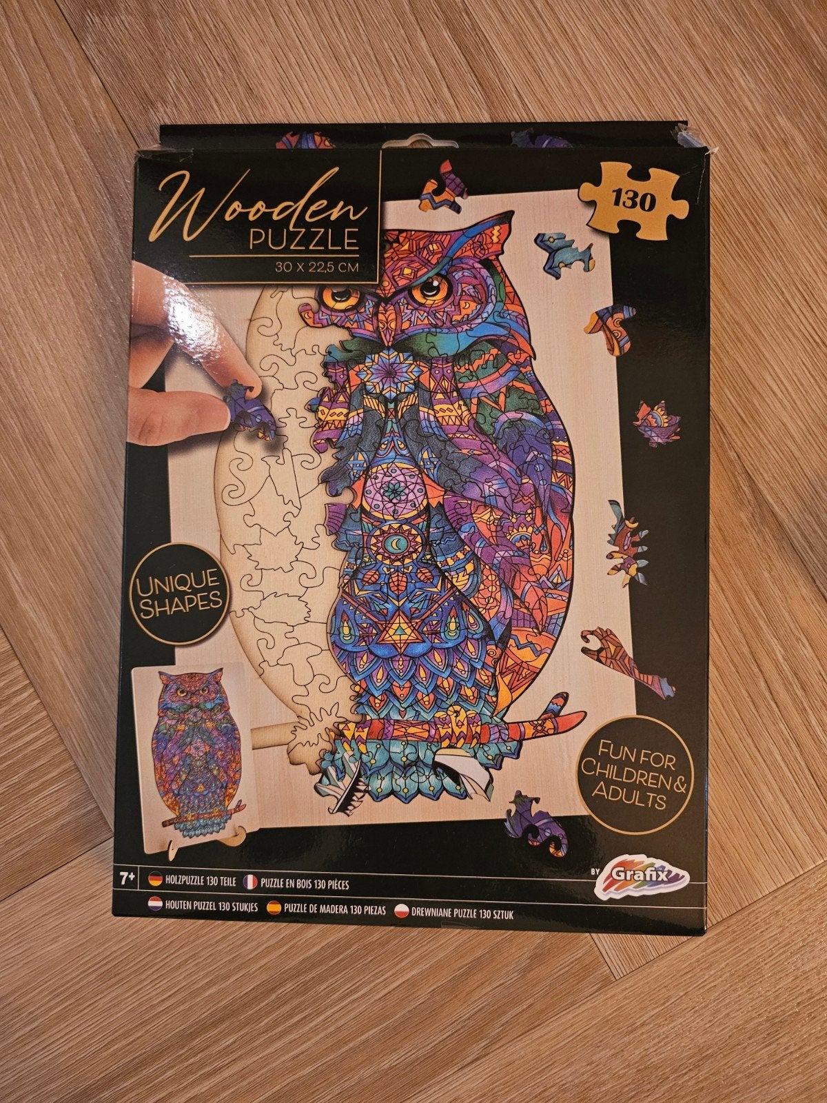 Houten Uil Puzzel - Unieke Vormen, 130 Stukjes, Hobby en Vrije tijd, Ophalen, Minder dan 500 stukjes, Zo goed als nieuw, Legpuzzel