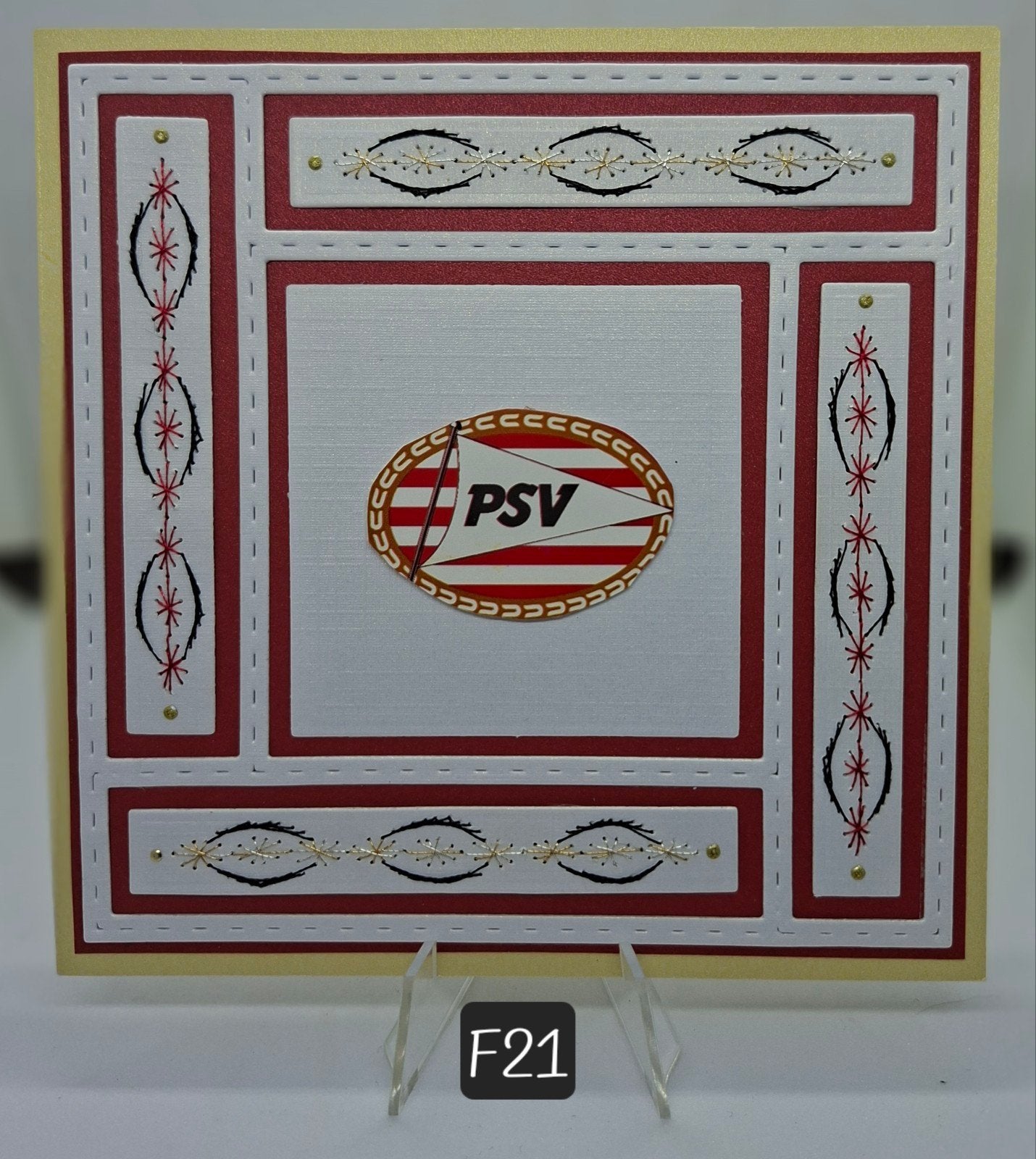 Geborduurde kaarten Voetbal Psv Feyenoord AZ Roda Fortuna, Nieuw, Info@sparklecrafts.nl, Ophalen of Verzenden, Overige thema's