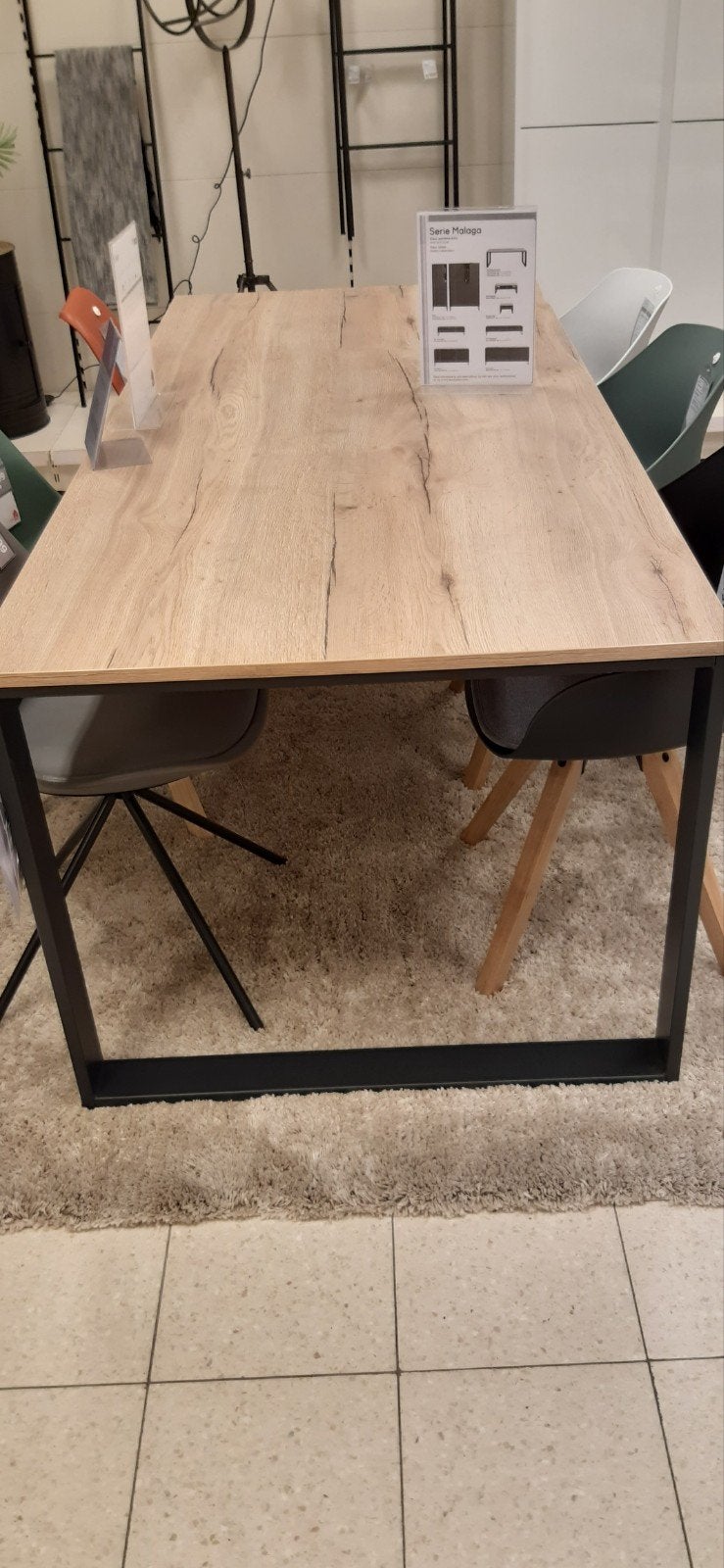 Nieuw in doos! Eettafel 90x199x75 cm eikenkleur Leen Bakker, Nieuw, 50 tot 100 cm, Vijf personen of meer, 150 tot 200 cm