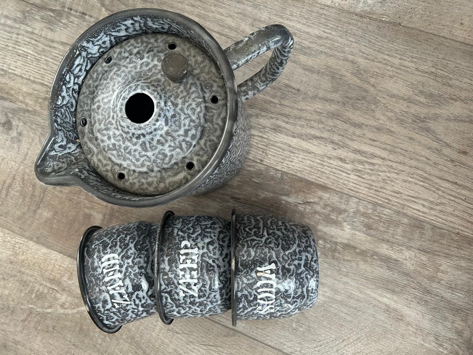 melkkan en zand, zeep, soda bakjes, Ophalen