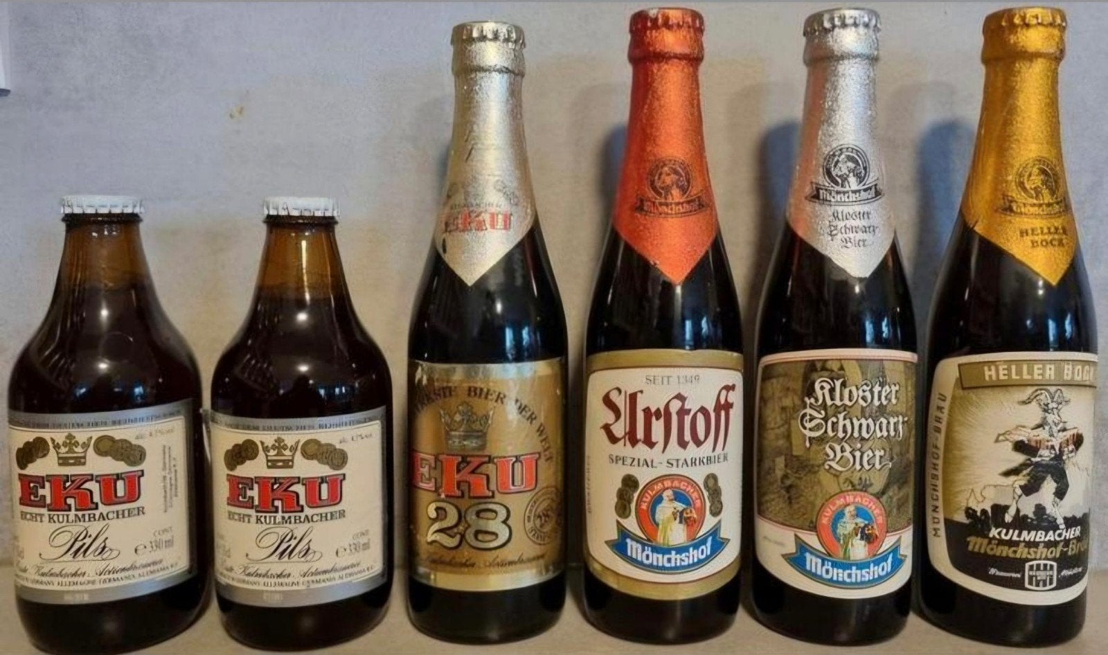 Vintage Kulmbach / Mönchshof biercollectie – jaren ’80/’90, Verzamelen, Ophalen of Verzenden, Zo goed als nieuw, Flesje(s), Overige merken