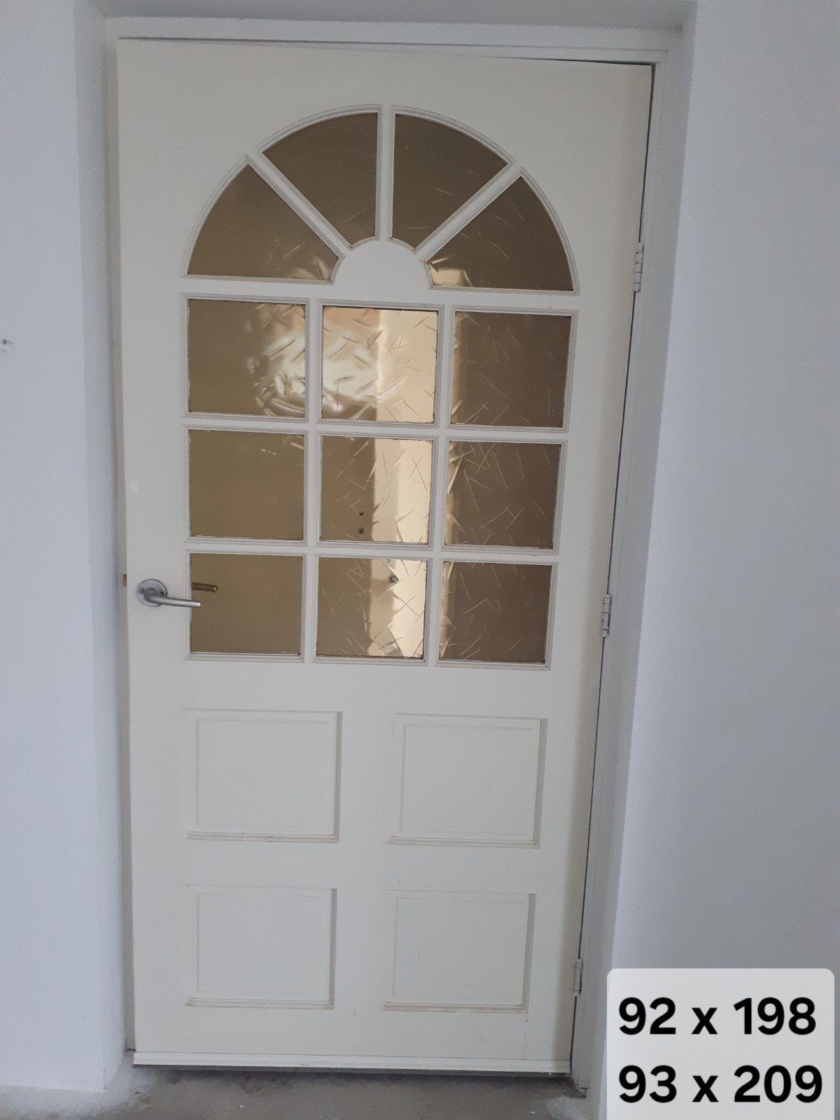 2x stompe binnendeuren met gerookt glas en boog, Gebruikt, 80 tot 100 cm, Binnendeur, Ophalen of Verzenden
