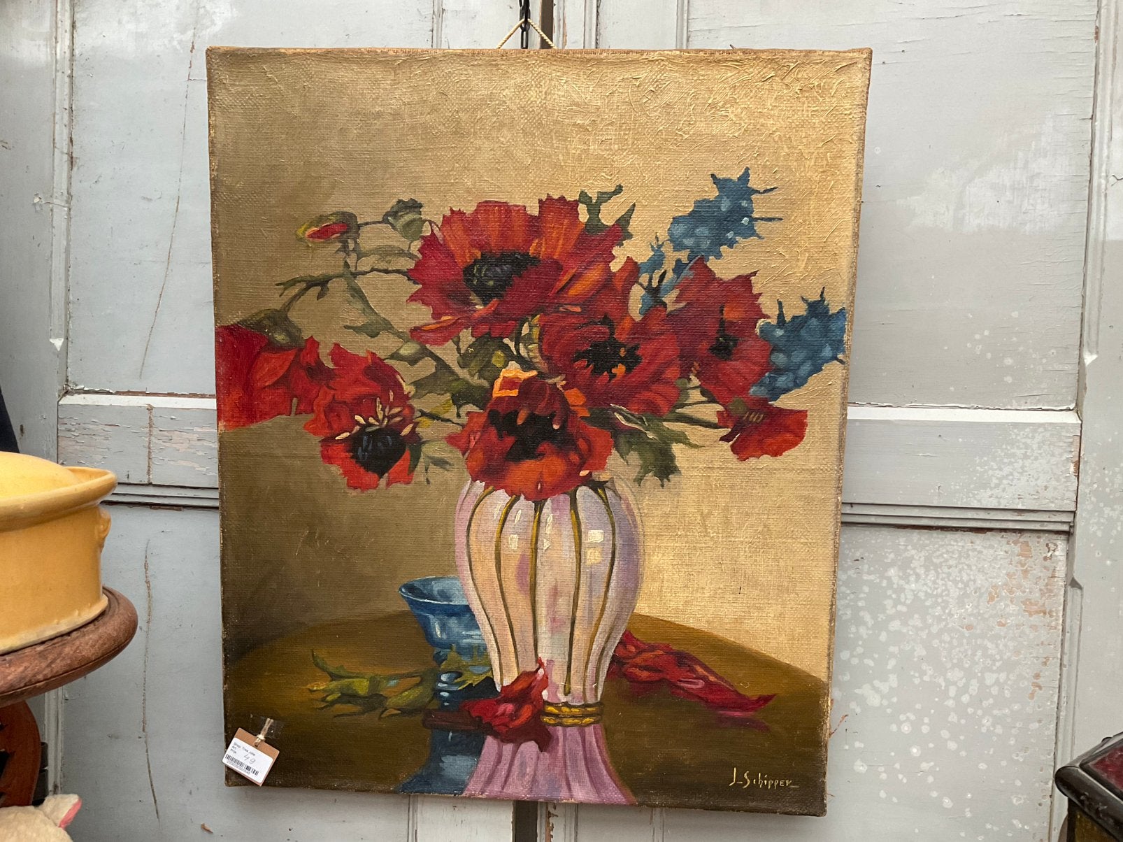 Bloemen schilderij gesigneerd *floor epe*, Ophalen of Verzenden