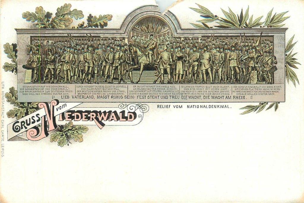 701-418-003 Niederwalddenkmal Litho, Verzamelen, Ansichtkaarten | Buitenland, Duitsland, Voor 1920, Verzenden