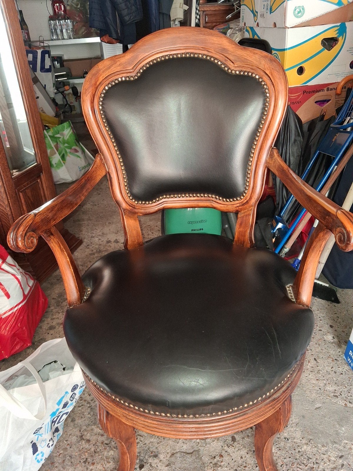 zwart leder bureaufauteuil.inwst, Huis en Inrichting, Ophalen of Verzenden, Zo goed als nieuw, Zwart