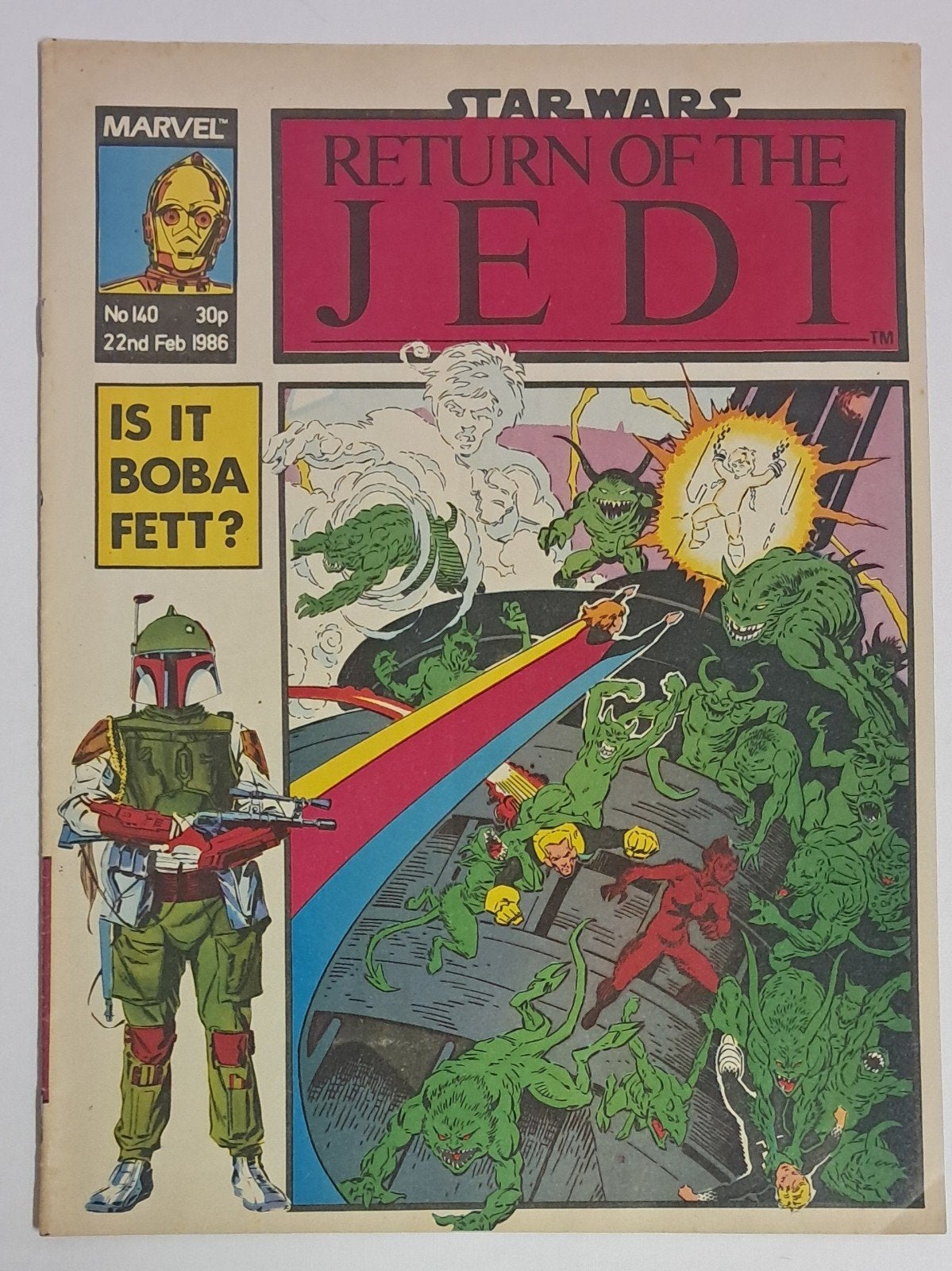 Star Wars: Return of the Jedi 140 ( Marvel UK )., Boeken, Eén comic, Europa, Ophalen of Verzenden, Zo goed als nieuw