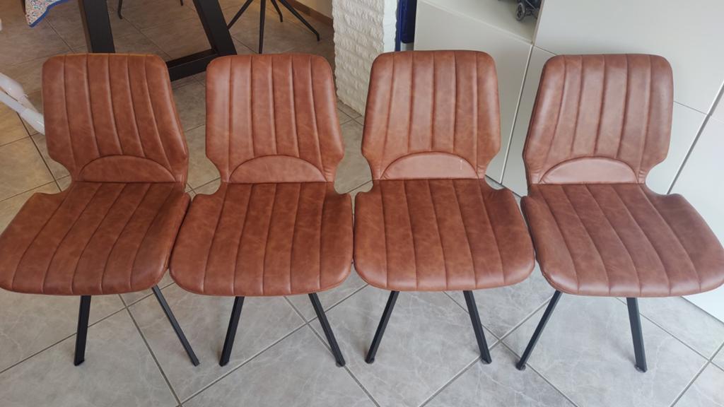 4x Eetkamer stoelen in Cognac kleur, Huis en Inrichting, Stoelen, Ophalen, Overige materialen, Overige kleuren, Zo goed als nieuw