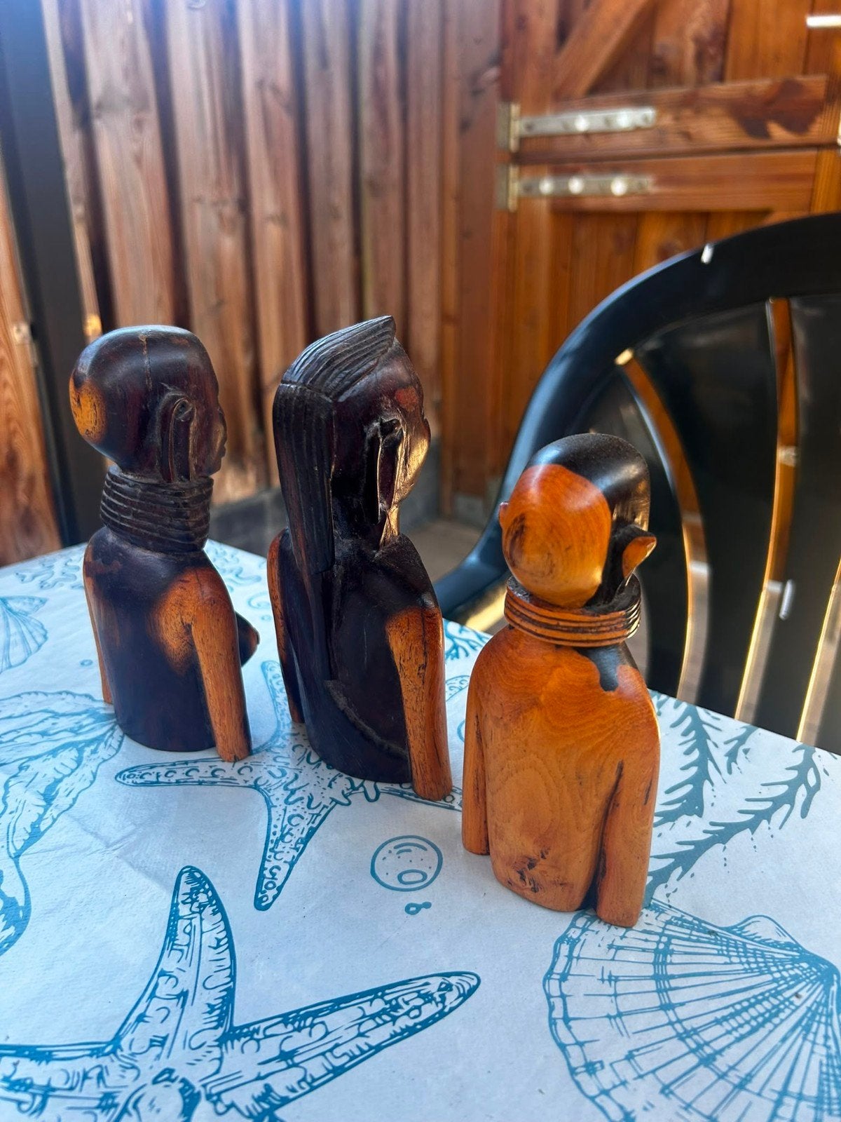 Set van 3 handgemaakte Afrikaanse ebbenhouten vrouwenbeelden, Ophalen, Groep mensen, Handgemaakt, 20 - 50 cm