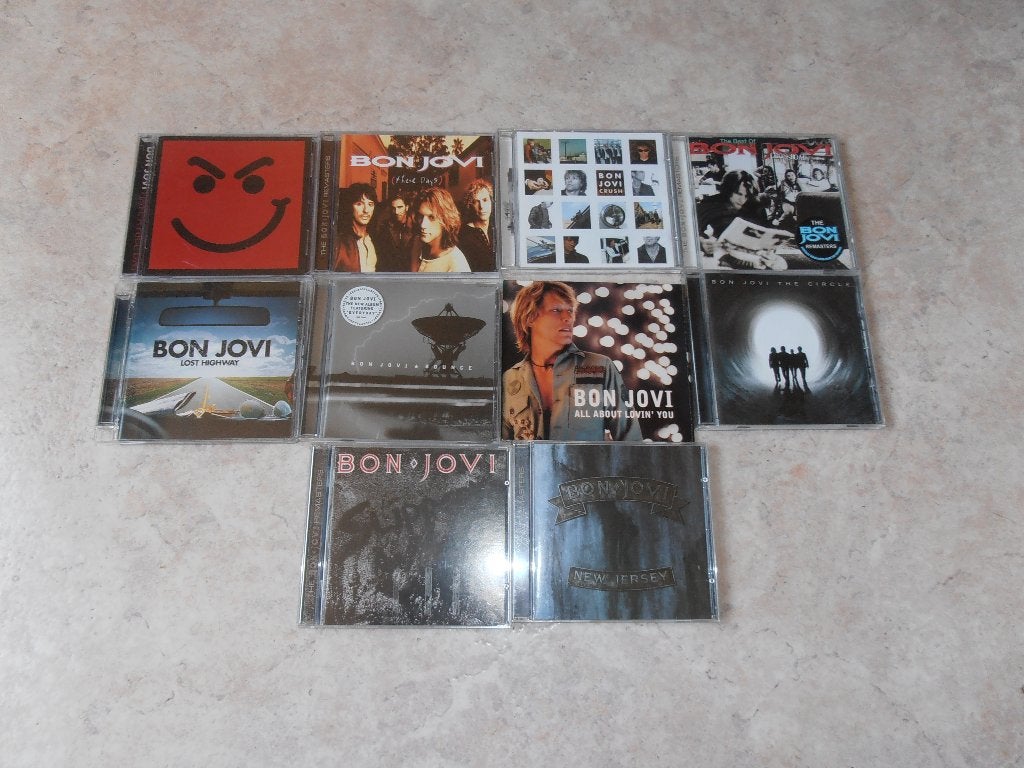 10 Bon Jovi CD's - Diverse Albums, Hard Rock, Ophalen of Verzenden, Zo goed als nieuw, Inclusief doosje