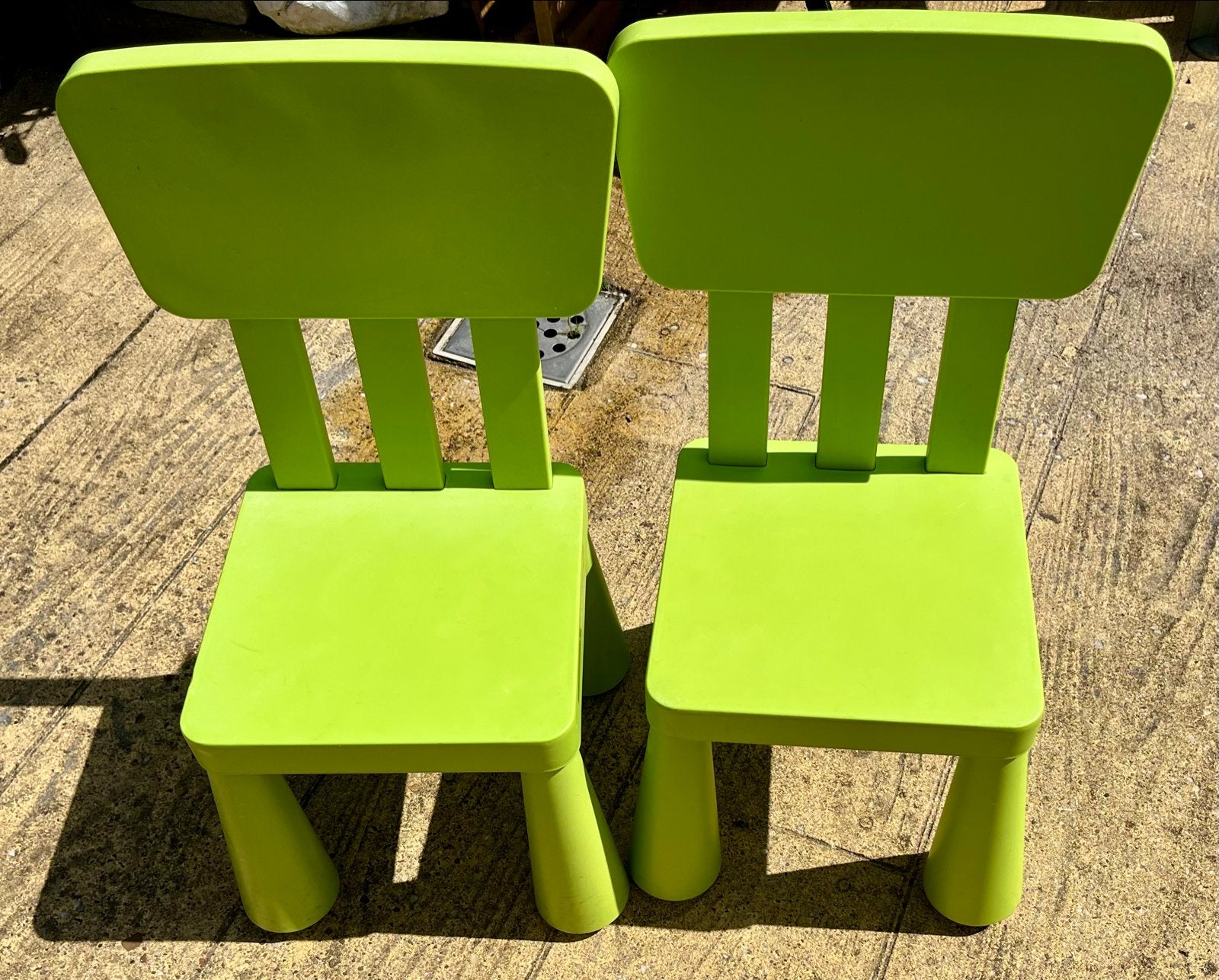 2 Groene Kinderstoelen - gebruikt, Ophalen, Gebruikt, Stoel(en)
