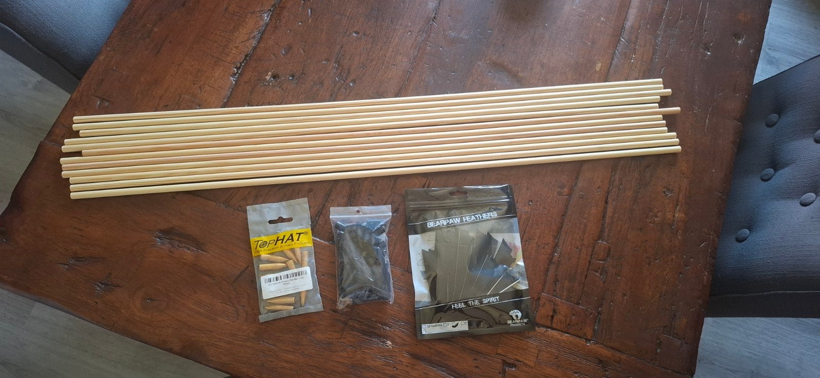 Materiaal voor 12 houten pijlen - 11/32, Ophalen of Verzenden, Nieuw