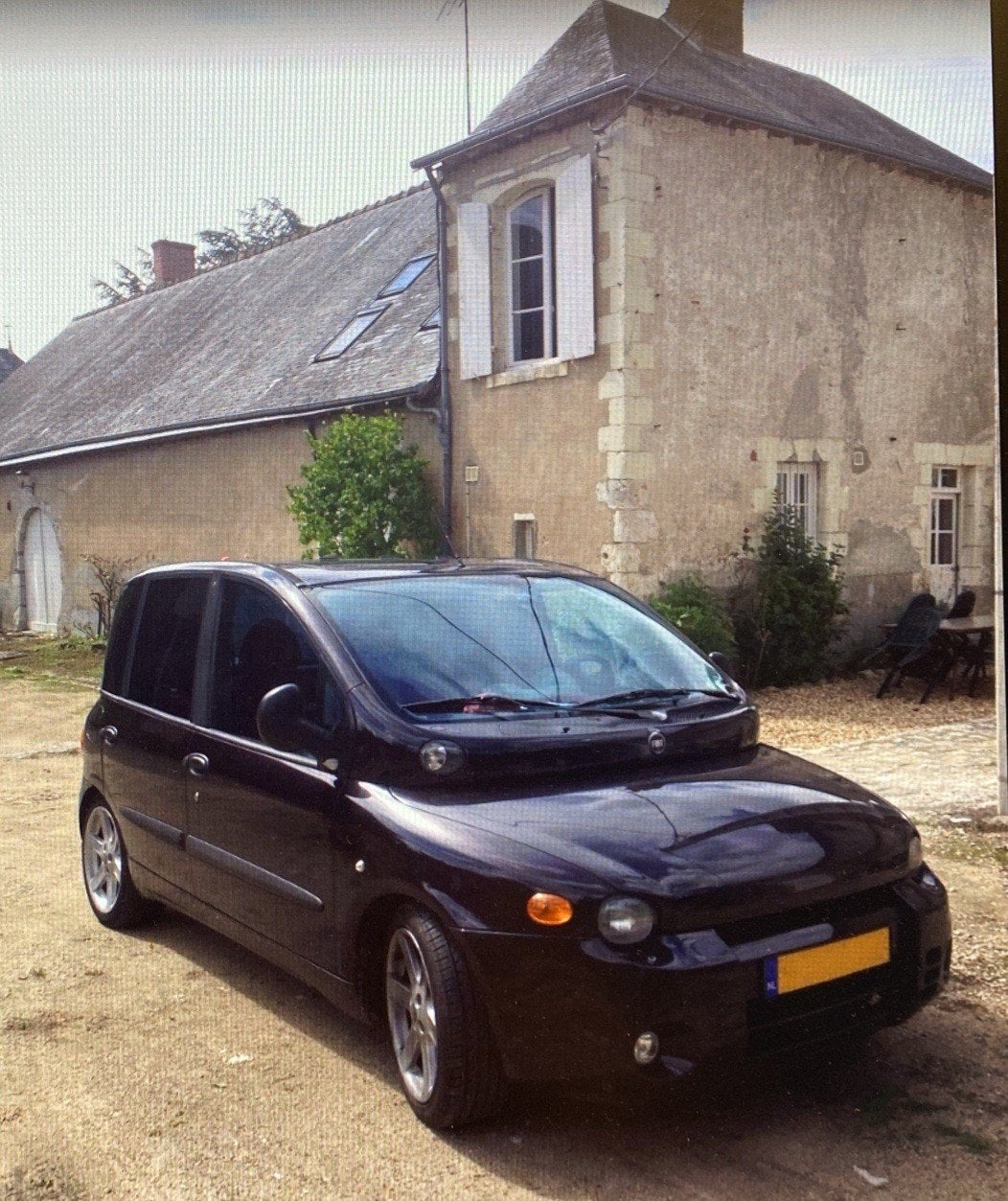 Fiat Multipla 1.6 16V 2001 Zwart, Auto's, Voorwielaandrijving, 1596 cc, Multipla, 4 cilinders