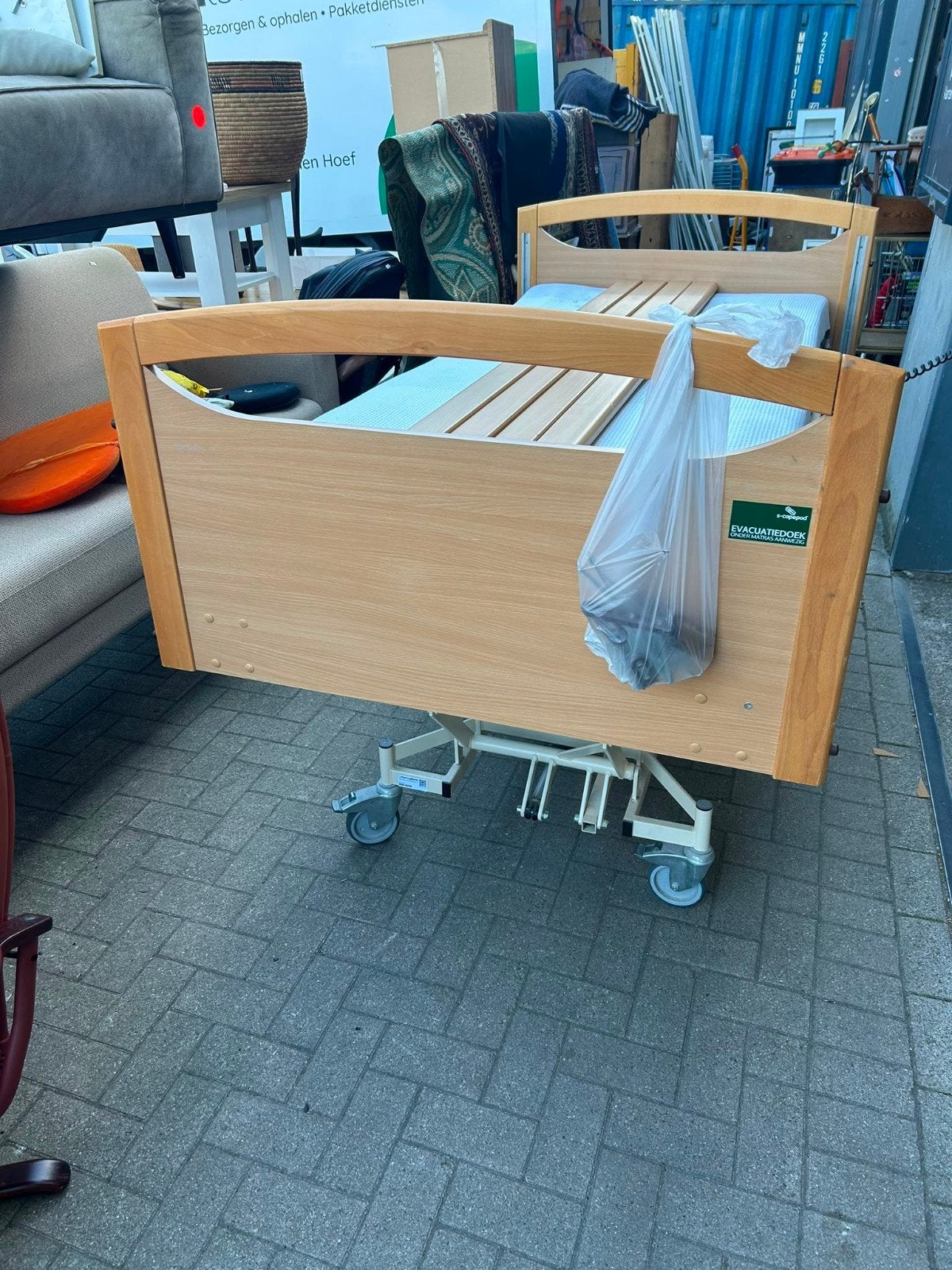 Elektrisch verstelbaar bed met matras - gebruikt, Ophalen, 90 cm, Onbekend, Onbekend