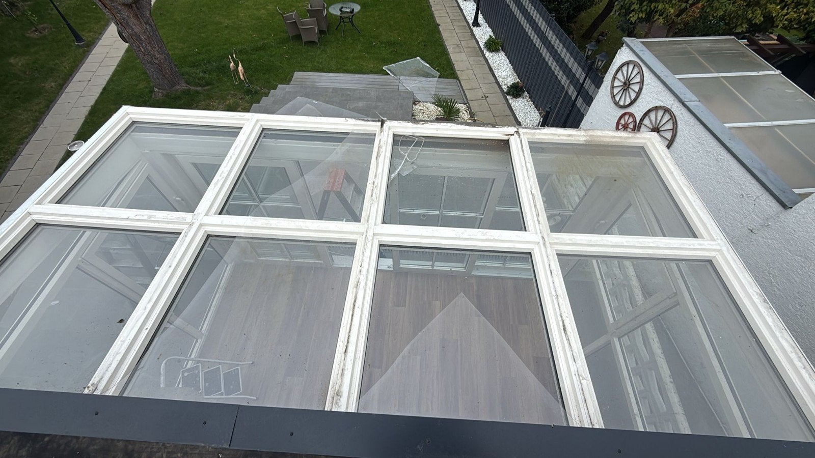 Glazen serredak (5,00 x 2,50 meter), Gebruikt, Dubbelglas, Dakraam, 160 cm of meer