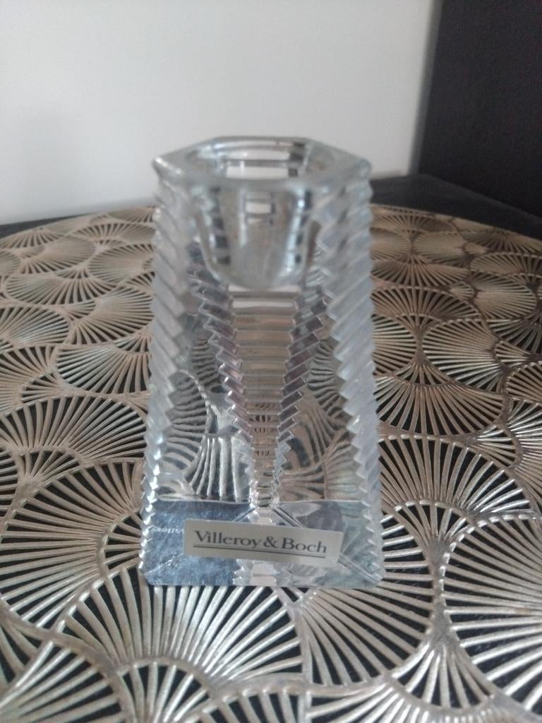 Villeroy & Boch kristallen piramide kandelaars/kaarsenstanda, Antiek en Kunst, Antiek | Glas en Kristal, Ophalen of Verzenden