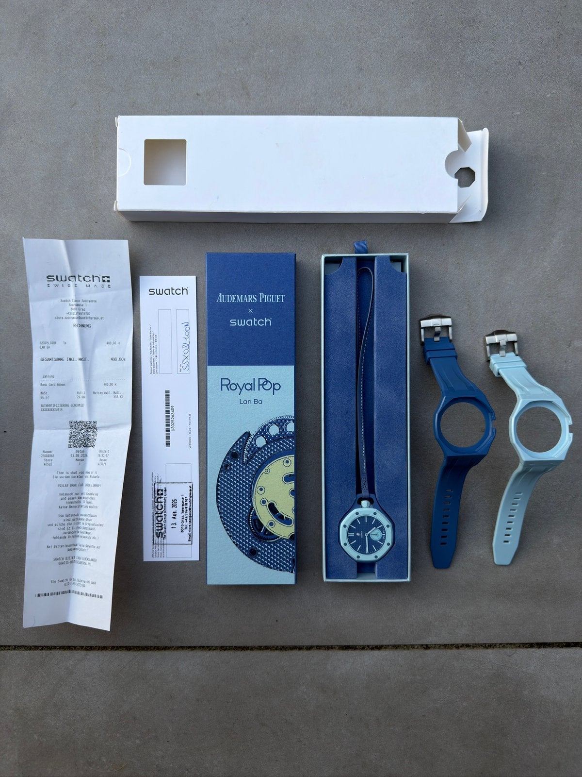 AP x Swatch Royal Pop Lan Ba - Origineel, --, Nieuw, Ophalen of Verzenden, --