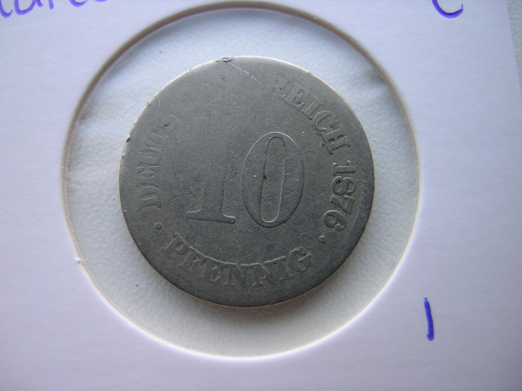 10 Pfennig 1876 E Duitsland, Ophalen of Verzenden, Duitsland, Losse munt