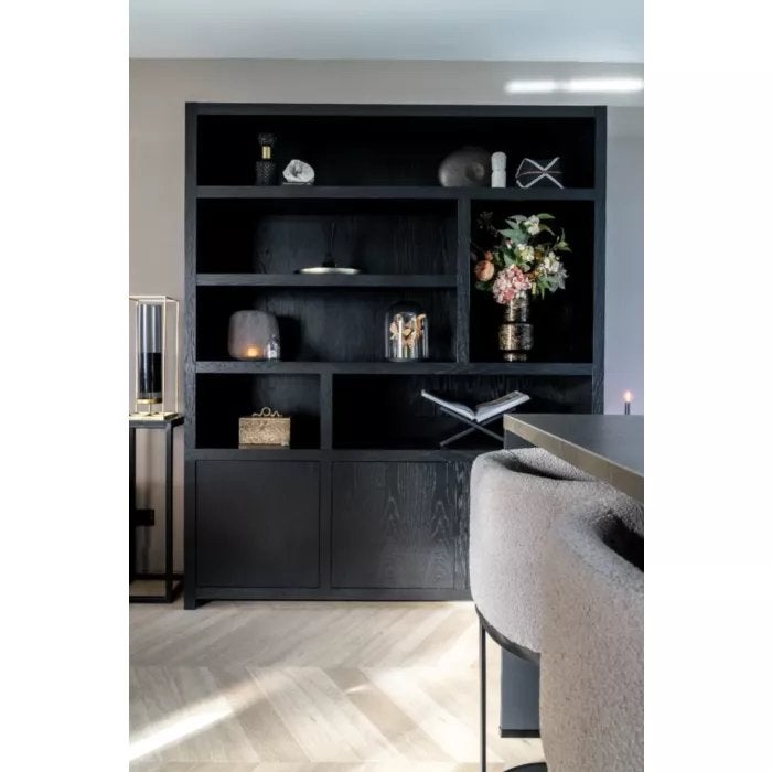 Zwarte vakken kast 180b x 45d x 220h NIEUWSTAAT!!, Huis en Inrichting, Kasten | Overige, Ophalen of Verzenden, Zo goed als nieuw