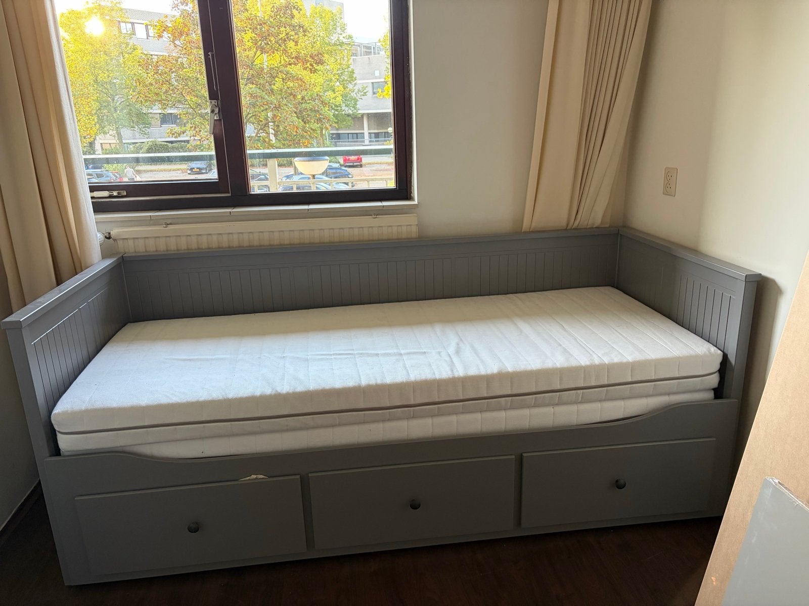 Ikea bed, uitschuifbaar met lades, Ophalen, Gebruikt, 90 cm, Eenpersoons