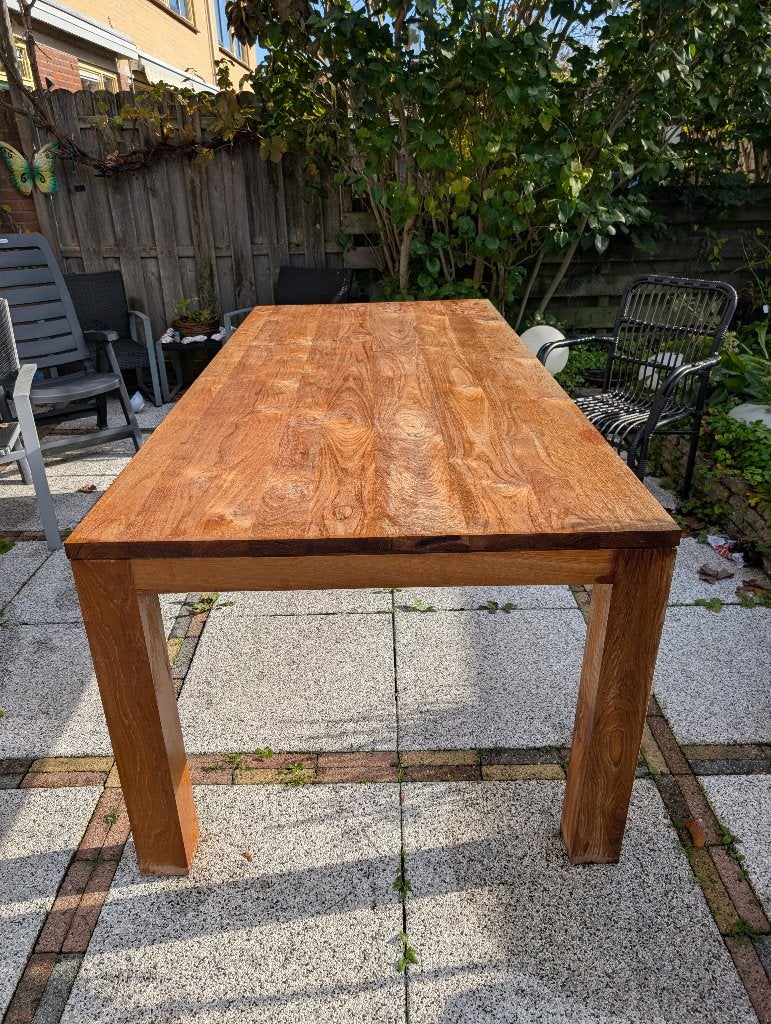 Teakhouten eettafel, Ophalen, Gebruikt, Teakhout, 200 cm of meer