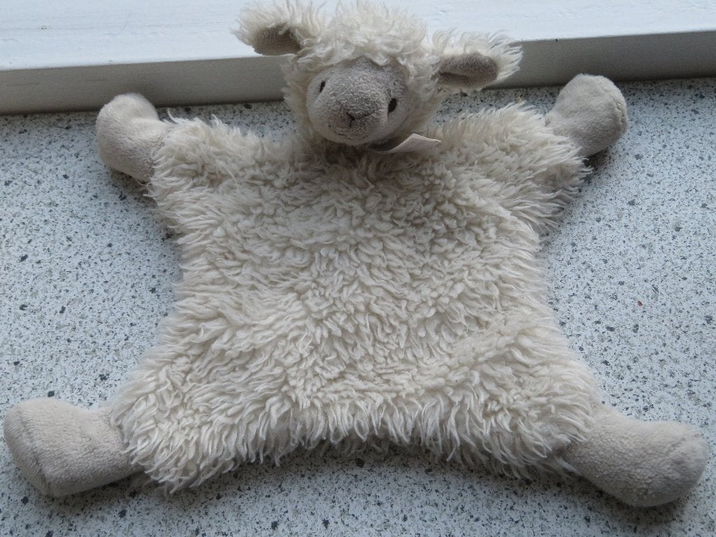 Knuffeldoek schaap/schaapje merk Happy Horse wollig velours, Ophalen of Verzenden, Zo goed als nieuw, Wasbaar, Overige typen