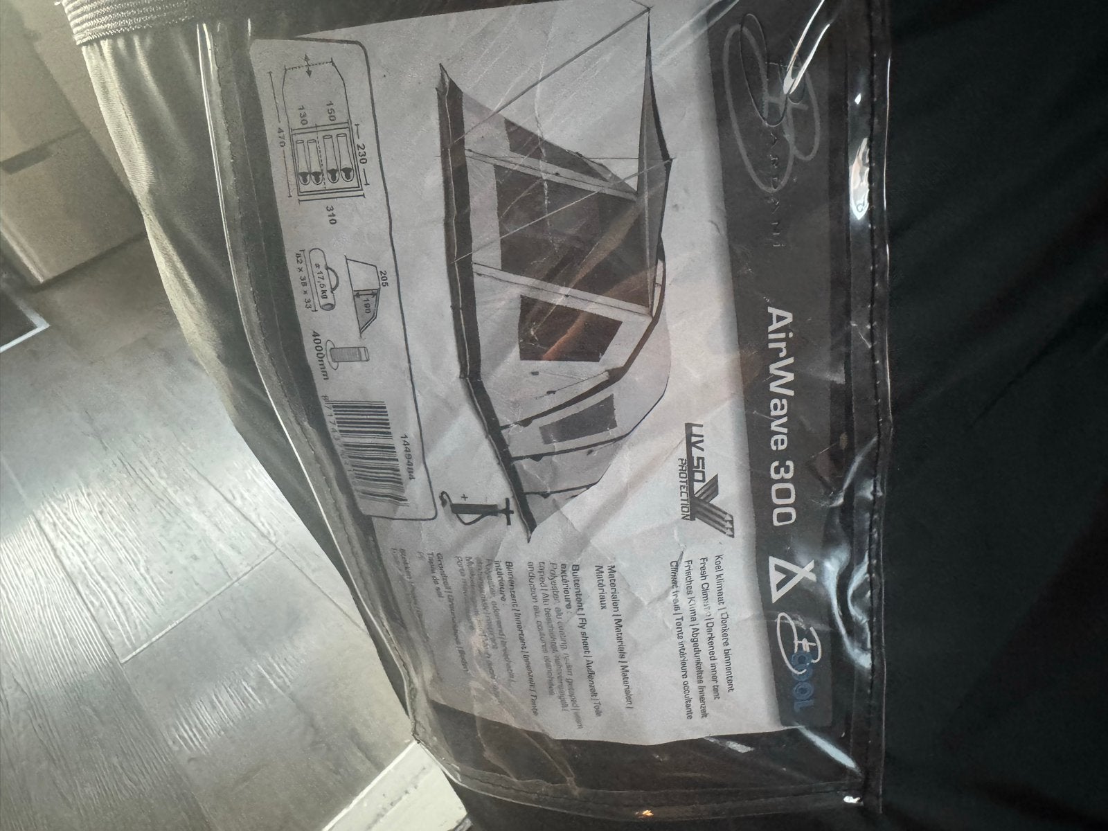 Obelink AirWave 300 opblaasbare tunneltent - 4 personen, Ophalen, Zo goed als nieuw, Tot en met 4