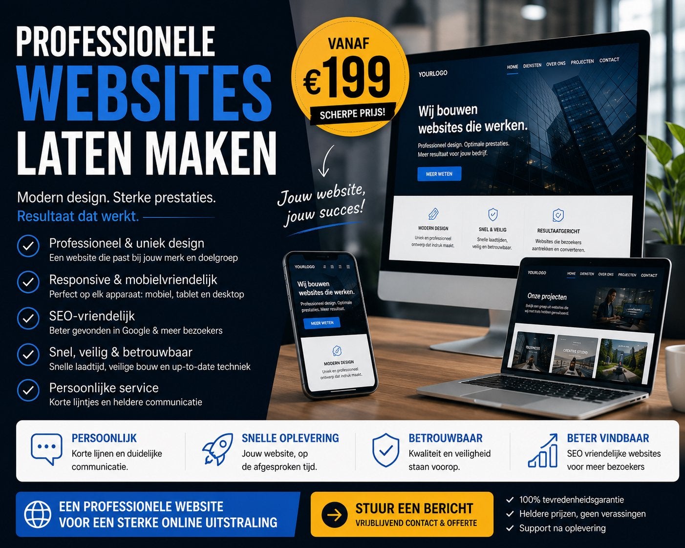 Professionele Website Laten Maken – Vanaf €199, Computers en Software, Audio-software, Ophalen of Verzenden, Nieuw, Android