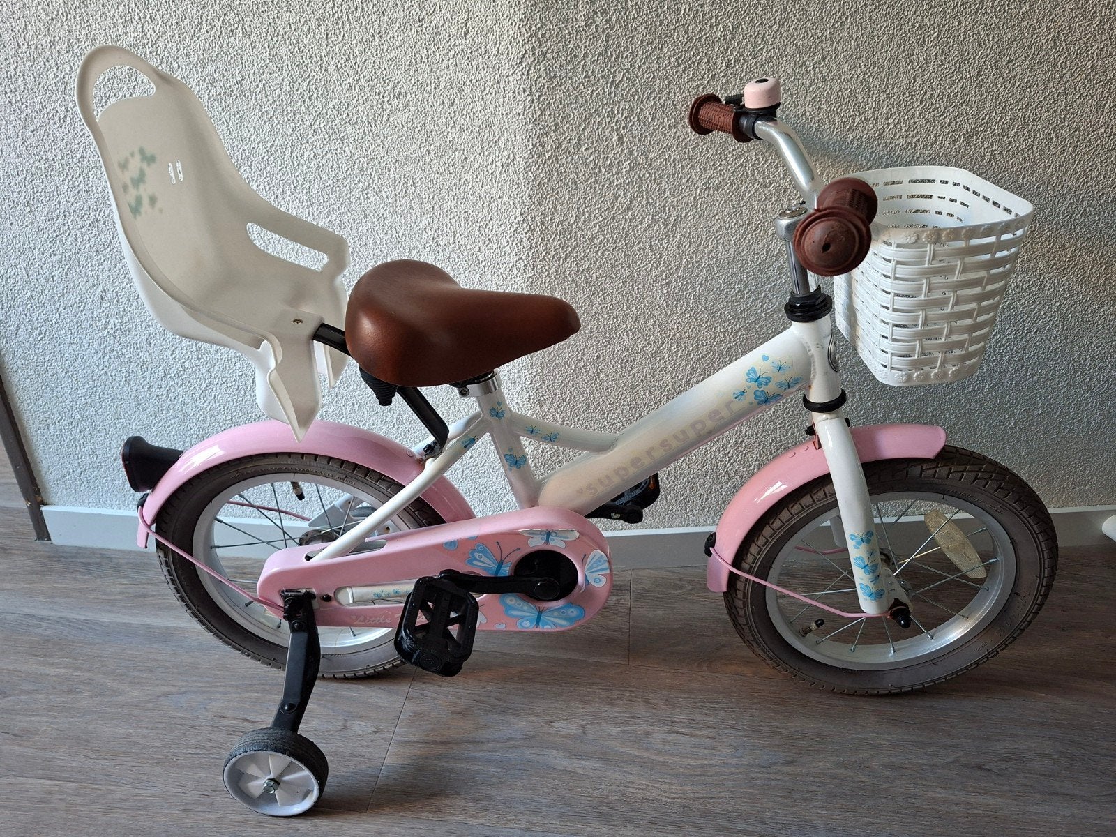 meisjes fiets 14 inch zeer nette popal little miss, Ophalen, Zo goed als nieuw, Minder dan 16 inch, Zijwieltjes