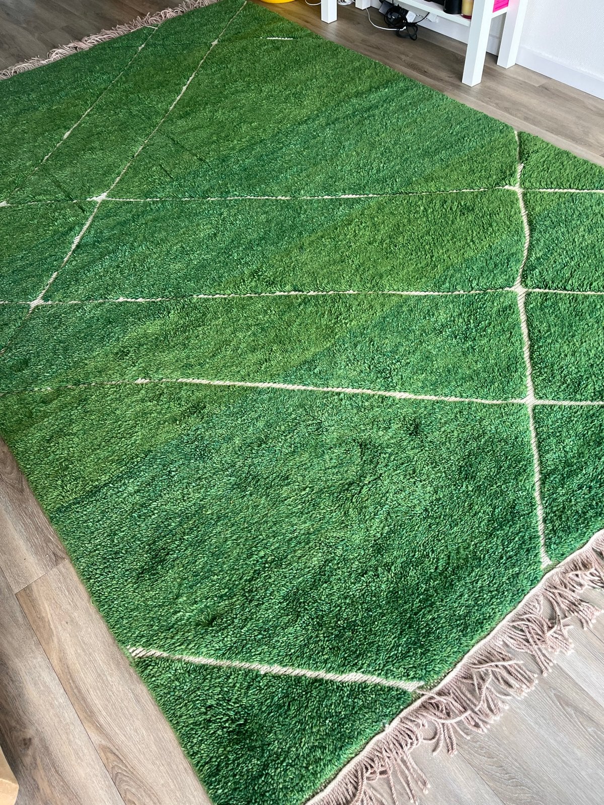 HKliving handgeknoopt wollen vloerkleed groen (180x280cm), 150 tot 200 cm, 200 cm of meer, Ophalen of Verzenden, Zo goed als nieuw