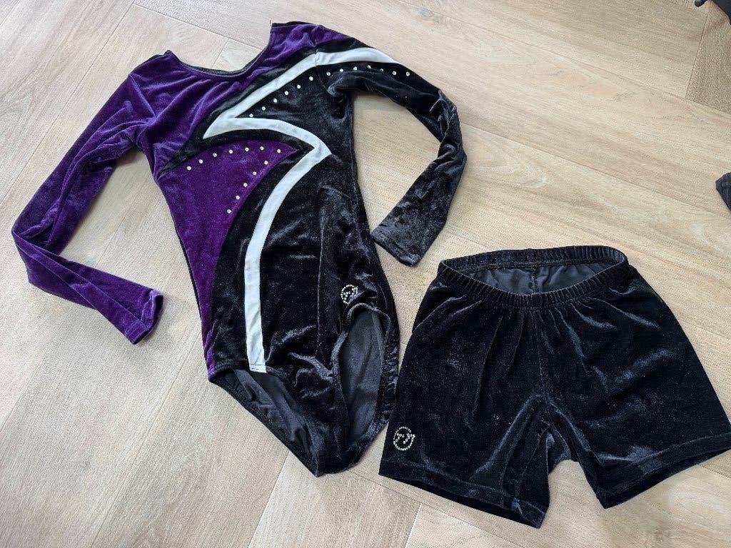 Turnpak + broekje HBC Gymnastics, Gebruikt, Meisje, Sport- of Zwemkleding, Ophalen of Verzenden