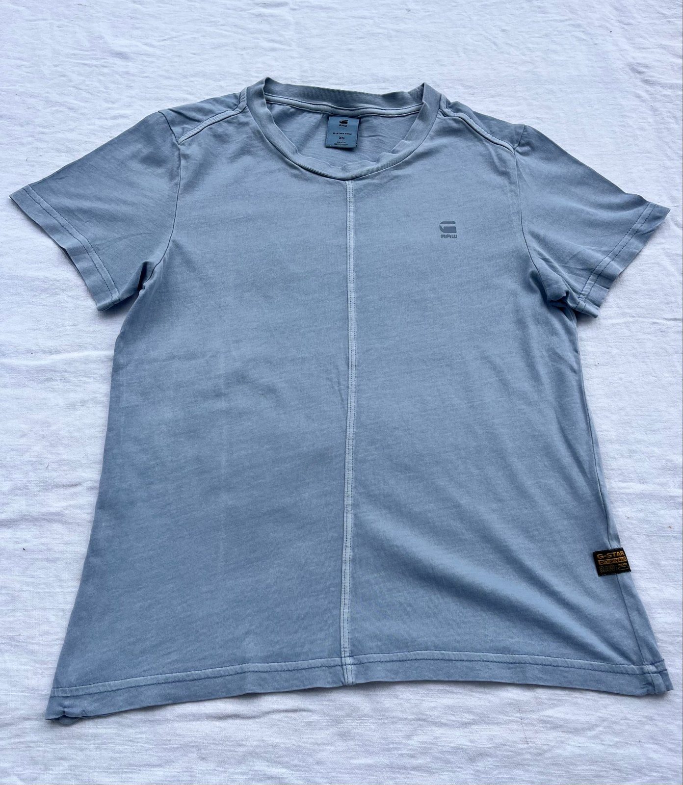 G-Star RAW T-shirt - Lichtblauw - Maat XS, Ophalen of Verzenden, Zo goed als nieuw, Maat 46 (S) of kleiner, Blauw