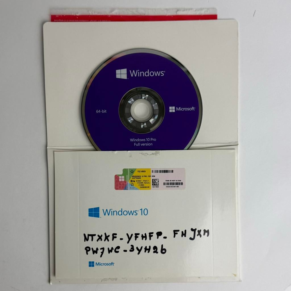 Microsoft Windows 10 Pro x64 OEM – DVD + Licentie – Compleet, Computers en Software, Besturingssoftware, Ophalen of Verzenden