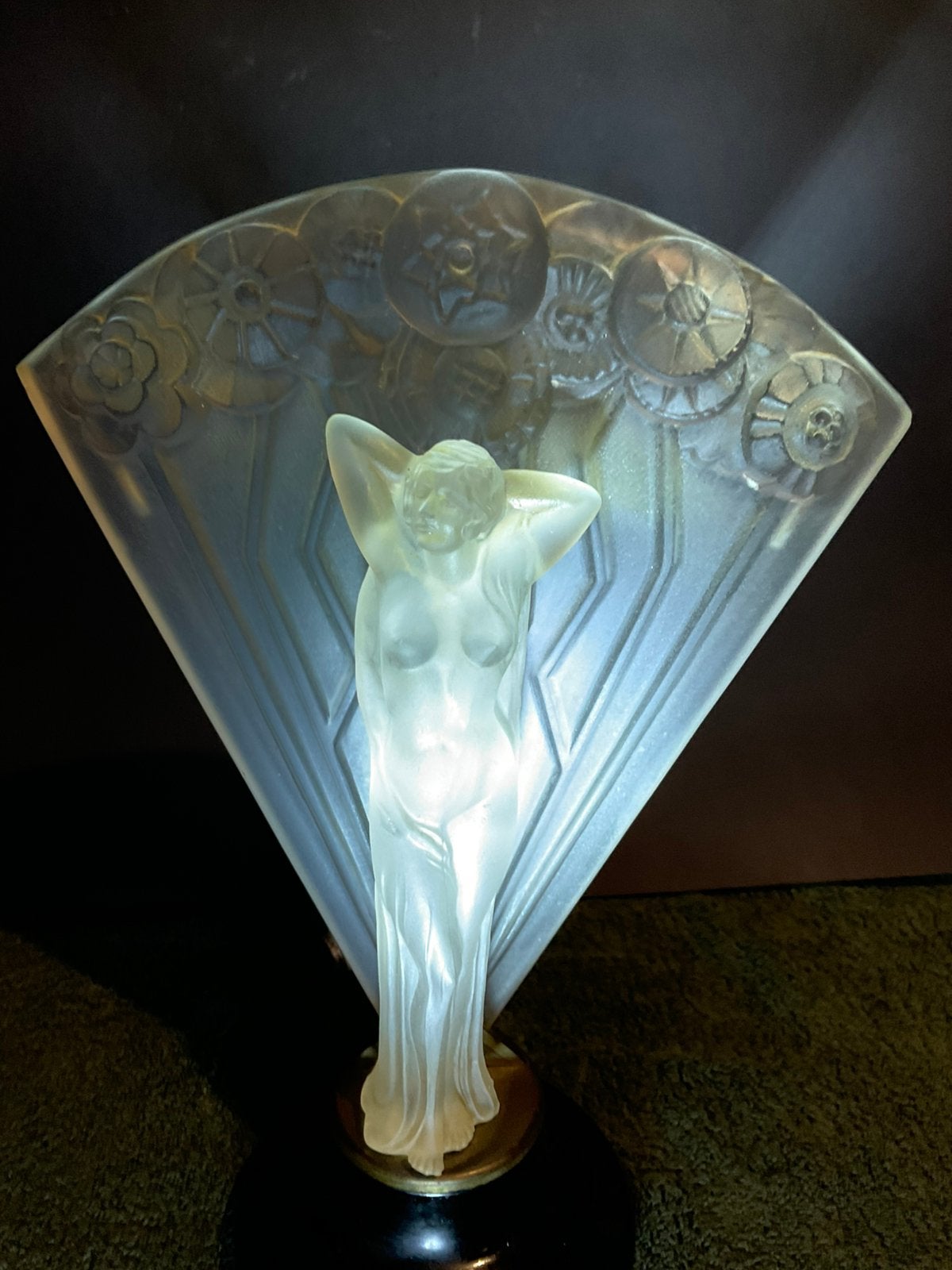 Art Deco / Jugendstil , Glas geslepen lamp, Ophalen of Verzenden