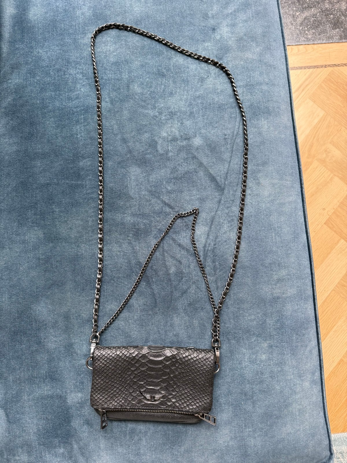 Zadig & Voltaire Rock Nano schoudertasje - Zwart leer, Sieraden, Tassen en Uiterlijk, Overige merken, Zwart, Ophalen of Verzenden