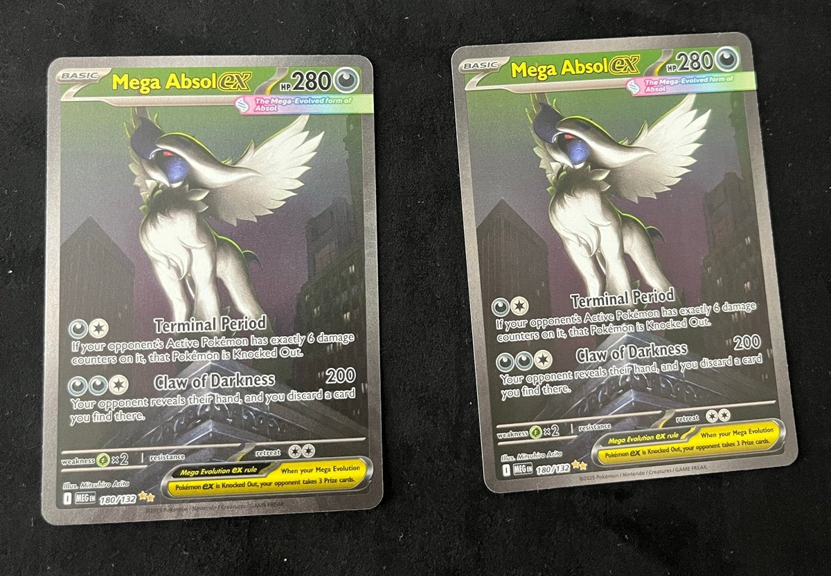 2x Mega Absol EX Pokémon Kaarten - Zo goed als nieuw, Ophalen, Zo goed als nieuw, Meerdere kaarten