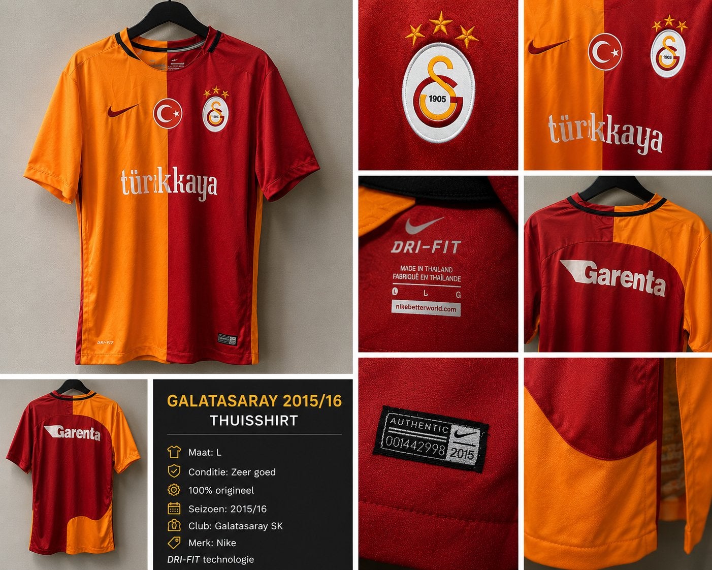 Galatasaray Thuisshirt 2015/16 - Maat L, Maat 52/54 (L), Meerkleurig, Ophalen of Verzenden, Zo goed als nieuw