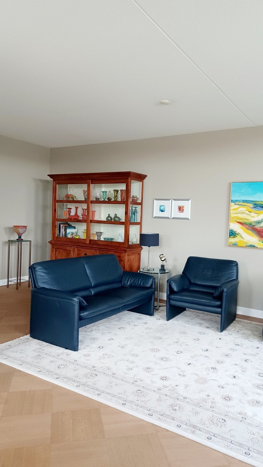 Leolux Bora Bèta 2/5 zits bank en fauteuil  in leer