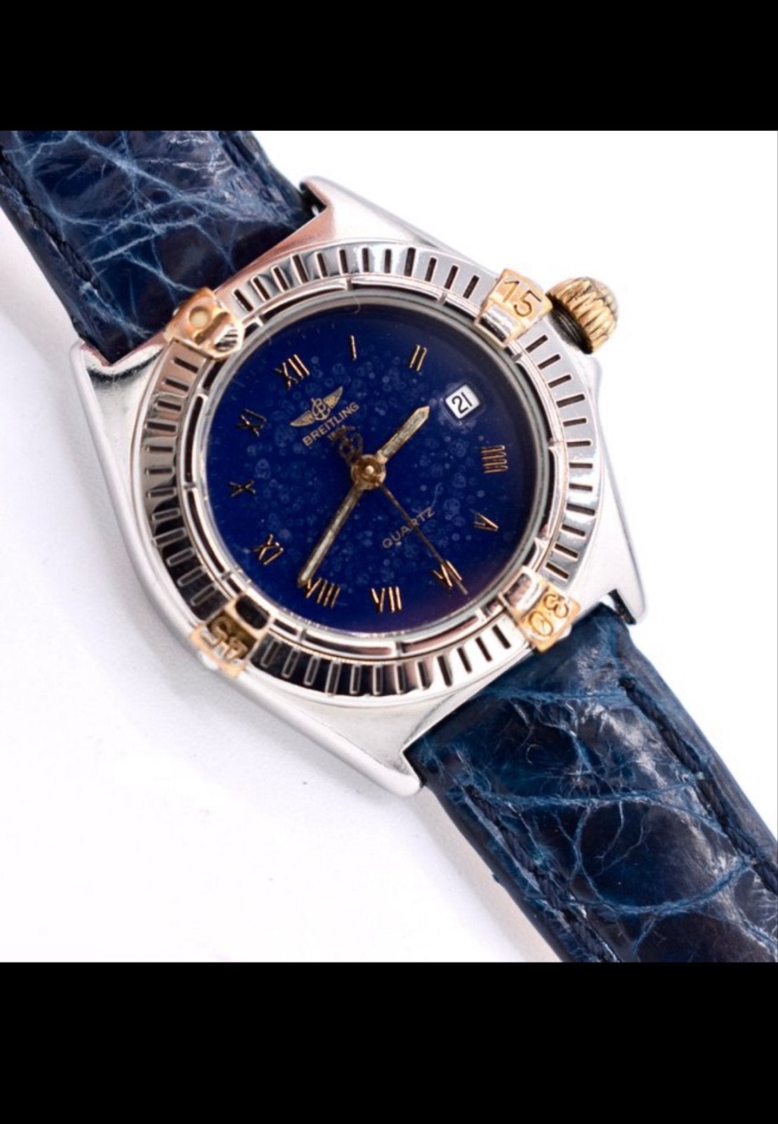 Breitling Callistino B52043 Goud/Staal - Blauwe 'Stardust' W, Overige merken, Staal, Polshorloge, Ophalen of Verzenden