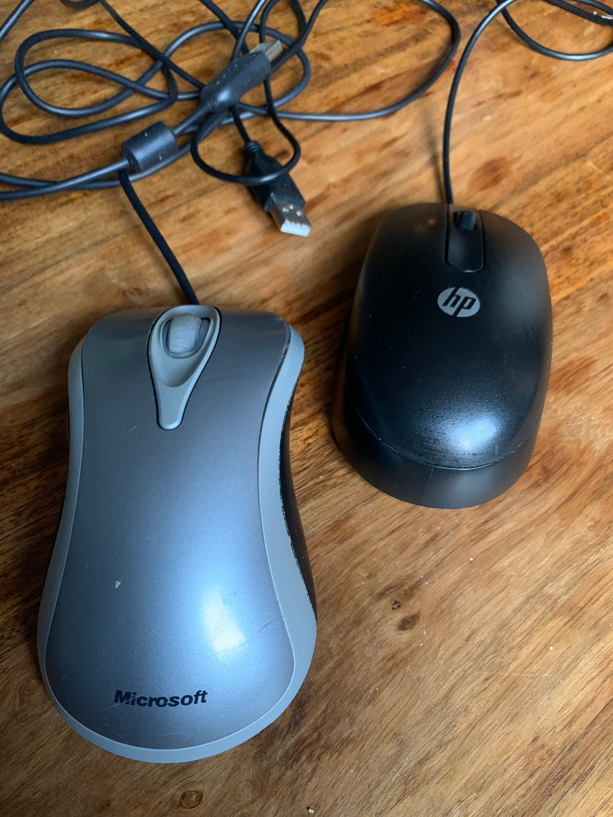 Bedrade computermuizen: Microsoft en HP, Computers en Software, Ophalen, Gebruikt, Bedraad, Muis