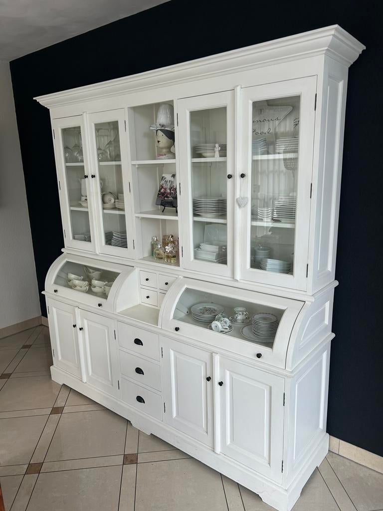 Mooie witte buffetkast mat 2 meter breed, Ophalen, Zo goed als nieuw, 25 tot 50 cm, 200 cm of meer