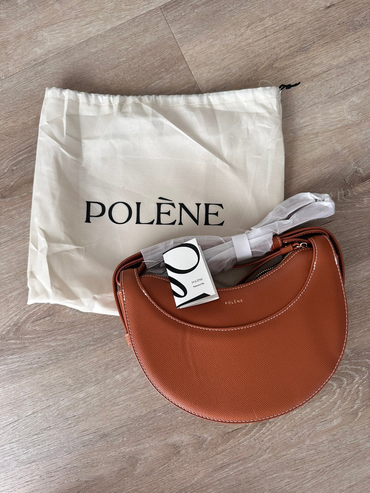 Polene handtas camel, Ophalen of Verzenden, Zo goed als nieuw, Bruin, Handtas